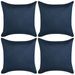 Housse de coussin 4 pcs 50x50cm Polyester Faux Daim Bleu marine - Photo n°1