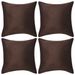 Housse de coussin 4 pcs 80 x 80 cm Polyester Faux Daim Marron - Photo n°1