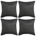 Housse de coussin 4 pcs 80x80 cm Polyester Faux Daim Anthracite - Photo n°1