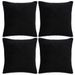 Housse de coussin 4 pcs Velours 80 x 80 cm Noir - Photo n°1