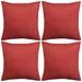 Housses de coussin 4 pcs Aspect de lin Bordeaux 40x40 cm - Photo n°1