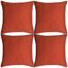 Housses de coussin 4 pcs Aspect de lin Terre-cuite 40x40 cm - Photo n°1