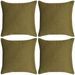 Housses de coussin 4 pcs Aspect de lin Vert 50x50 cm - Photo n°1