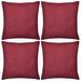 Housses de coussin 4 pcs Coton Bordeaux 40x40 cm - Photo n°1