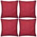 Housses de coussin 4 pcs Coton Bordeaux 80 x 80 cm - Photo n°1