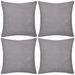 Housses de coussin 4 pcs Coton Gris 40x40 cm - Photo n°1
