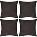 Housses de coussin 4 pcs Coton Marron 40x40 cm - Photo n°1