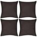 Housses de coussin 4 pcs Coton Marron 80x80 cm - Photo n°1