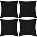 Housses de coussin 4 pcs Coton Noir 80x80 cm - Photo n°1