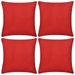 Housses de coussin 4 pcs Coton Rouge 50x50 cm - Photo n°1