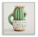 Impression sur toile laquée avec cadre, motif cactus en pot -b- 40 x 2,8 x 40 cm - Photo n°1