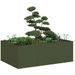 Jardinière vert olive 120x80x40 cm acier - Photo n°1