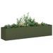 Jardinière vert olive 200x40x40 cm acier laminé à froid - Photo n°1