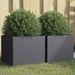 Jardinières 2 pcs anthracite 32x30x29 cm acier laminé à froid - Photo n°1