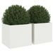 Jardinières 2 pcs blanc 32x30x29 cm acier laminé à froid - Photo n°4