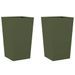 Jardinières 2 pcs vert olive 45x45x75 cm acier - Photo n°2