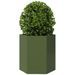 Jardinières 2 pcs vert olive hexagone 46x40x45 cm acier - Photo n°5