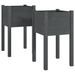 Jardinières d'extérieur 2pcs Gris 40x40x70cm Bois de pin massif - Photo n°1