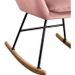 JENS Fauteuil Rocking Chair - Velours Vieux rose - Pieds hetre naturel - L 63 x P 75 x H 80 cm - Photo n°4