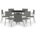 Jeu à dîner de jardin 7 pcs Résine tressée Anthracite et gris - Photo n°1