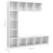 Jeu de bibliothèque/meuble TV 3 pcs Blanc brillant 180x30x180cm - Photo n°6