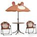 Jeu de bistro avec parasol pour enfants 3 pcs Marron - Photo n°1