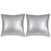 Jeu de coussin 2 pcs PU 45 x 45 cm Argenté - Photo n°1