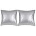 Jeu de coussin 2 pcs PU 60 x 60 cm Argenté - Photo n°1
