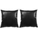 Jeu de coussin 2 pcs PU 60 x 60 cm Noir - Photo n°1