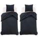 Jeu de housse de couette Noir 155x200/80x80 cm - Photo n°1