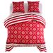Jeu de housse de couette Rayures Rouge 200x220/60x70 cm - Photo n°1