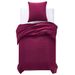 Jeu housse de couette Satin de coton Bordeaux 155x200/80x80 cm - Photo n°1