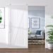 Kit de quincaillerie de porte coulissante 183 cm Acier Blanc - Photo n°1
