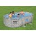 Kit Piscine hors sol BESTWAY Power Steel- 427 x 250 x 100 cm - Ovale (Livrée avec filtre a cartouche, bâche, échelle et diffuseur) - Photo n°4