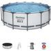 Kit Piscine hors sol tubulaire BESTWAY Steel Pro Max - 427 x 122 cm - Ronde (Avec un filtre a cartouche, une bâche et une échelle) - Photo n°4