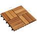 Kit tuiles de plancher en acacia 30 x 30 cm 30 pcs - Photo n°7