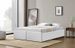 Cadre de lit avec coffre et 2 tiroirs 140x190 cm simili cuir blanc mat Karmi - Photo n°4