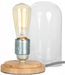 Lampe cloche verre socle bois de bambou - Photo n°2