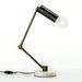 Lampe de bureau métal noir et pied métal doré Xena - Photo n°1