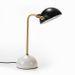 Lampe de bureau noir et marbre blanc et doré Xéna - Photo n°1