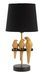 Lampe de chevet design dorée et abat-jour noir PERROQUETS - Photo n°1