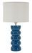 Lampe de table bleu céramique design sculptural moderne TORR - Photo n°1