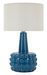 Lampe de table bleue design céramique reliefs sphériques GRESS - Photo n°1