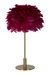 Lampe de table boule plume bordeaux ALBA - Photo n°1