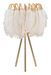 Lampe de table design dorée à abat-jour plumes blanches PLUME - Photo n°1
