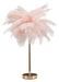 Lampe de table design dorée à plumes roses 2 lumières PALM - Photo n°1