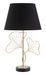 Lampe de table design dorée et abat-jour noir décor végétal FEUILLES - Photo n°1