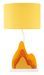 Lampe de table design en bois effet flamme et abat-jour jaune orangé COULEUR - Photo n°1
