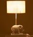 Lampe de table éléphant tissu et résine blanc Omani - Photo n°3