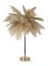 Lampe de table en métal doré et plumes blanches élégante PALM - Photo n°1